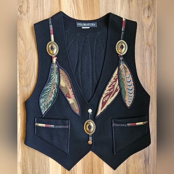 Vintage Coloratura Women's Vest 80's Southwestern - Picture 3 of 11